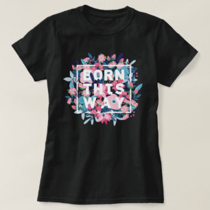 Pink White Blue Floral Trans Pride T-shirt