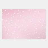 Pink White Bokeh Gold Glitter Confetti Christmas Inpakpapier Vel (Voorkant)