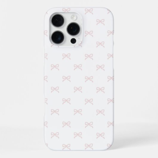 Pink White Bow Pattern Coquette Girly Spring iPhone Hoesje (Achterkant)