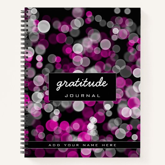 Pink White Bubble dankbaarheidsjournaal Notitieboek (Voorkant)