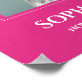 Pink White Celebration of Life with Photo Funeral Poster (Hoek)