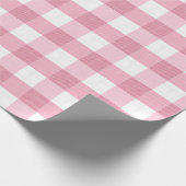 Pink & White Classic Gingham Pattern Cadeaupapier (Hoek)