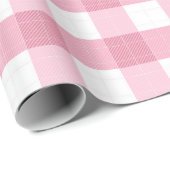 Pink & White Classic Gingham Pattern Cadeaupapier (Rol Hoek)