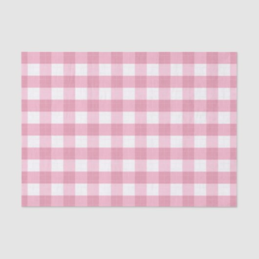 Pink & White Classic Gingham Pattern Tissuepapier (Voorkant)