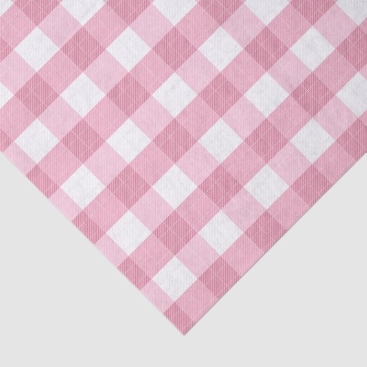Pink & White Classic Gingham Pattern Tissuepapier (Detail)
