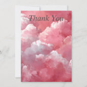 Pink & White Clouds Thank You Card Kaart (Voorkant)