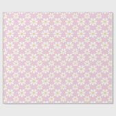 Pink White Daisy Pattern Cadeaupapier (Vlak)