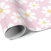Pink White Daisy Pattern  Cadeaupapier (Rol Hoek)