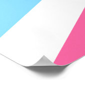 Pink White en Blue Union Jack Vlag Poster (Hoek)