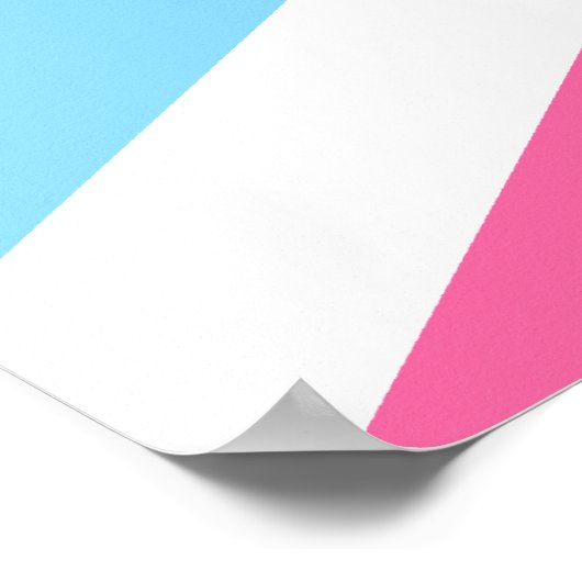 Pink White en Blue Union Jack Vlag Poster (Hoek)