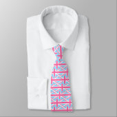 Pink White en Blue Union Jack Vlag Stropdas (Gebonden)