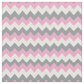 Pink, White en Gray Chevron Pattern Stof (Close Up)