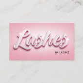 Pink White Eyelash Artist Tec3D-stijl script Visitekaartje (Voorkant)