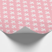 Pink White Fleur de Lis Pattern Cadeaupapier (Hoek)