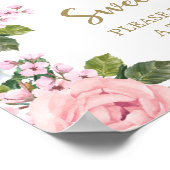 Pink White Floral Baby's zijn lekker Treat Poster (Hoek)