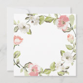 Pink White Floral Botanical 90th Birthday Party Kaart (Achterkant)