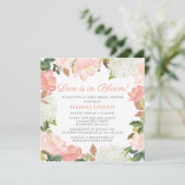 Pink White Floral Botanical Love is in Bloom Kaart (Staand voorkant)