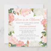 Pink White Floral Botanical Love is in Bloom Kaart (Voorkant)