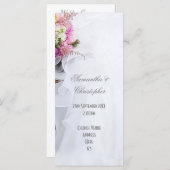 Pink White floral bruiloft Church trouwprogramma Programmakaart (Voorkant / Achterkant)