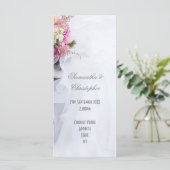 Pink White floral bruiloft Church trouwprogramma Programmakaart (Staand voorkant)