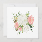 Pink White Floral Brunch Bubble Kaart (Achterkant)