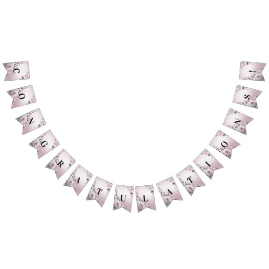 Pink White Floral Bunting Flag Vlaggetjes (Alle)