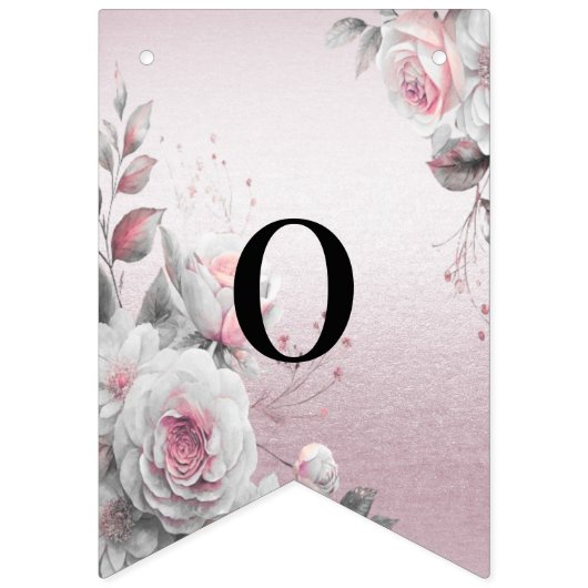 Pink White Floral Bunting Flag Vlaggetjes (Tweede vlag)