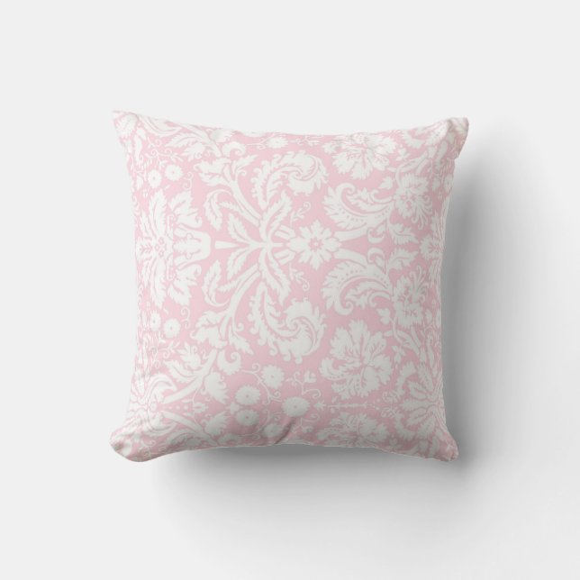 Pink White Floral Decorative Pillow Kussen (Voorkant)