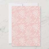 Pink White  Floral Elegant Formal Wedding Kaart (Achterkant)