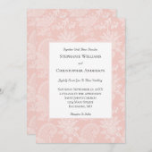 Pink White  Floral Elegant Formal Wedding Kaart (Voorkant / Achterkant)