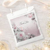 Pink White Floral Favor Bag Bedankzakje (Geknipt)