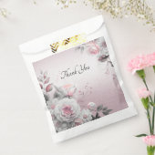 Pink White Floral Favor Bag Bedankzakje (Gezegeld)