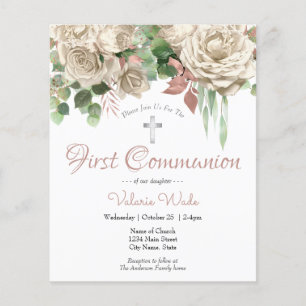 Pink White Floral First Community Flyer