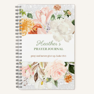 Pink & White Floral Lace Prayer Journal Notitieboek