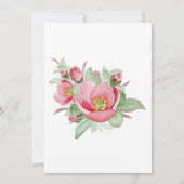 Pink White Floral Waterverf Birthday Party Kaart (Achterkant)