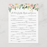 Pink & White Flower Wedding Advice Cards Briefkaart<br><div class="desc">Our pink and white flower fill-in-the-blank advice cards are a fun activity to have a wedding reception or bridal shower. You can change the heading wording if you would like by using Zazzle's "Personalize this template" tool. Be sure to check out our large selection of coordinating items by browsing the...</div>