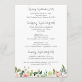 Pink White Flower Wedding Hotel Welkom Kaarten (Achterkant)