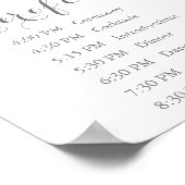 Pink White Flower Wedding Order of Events Sign Poster (Hoek)