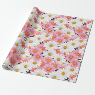 Pink White Flowers Aesthetic Graphic Cadeaupapier