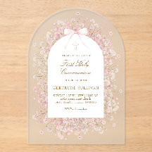 pink white flowers First Holy Communion