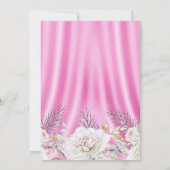 Pink White Flowers Floral Birthday Party Kaart (Achterkant)