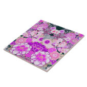 PINK WHITE FLOWERS Peony, Rozen Japanse Floral Tegeltje (Zijkant)