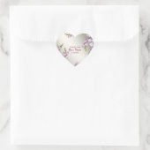Pink White Flowers Rustic Elegant Hart Sticker (Tas)