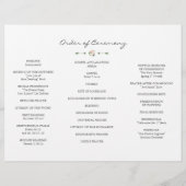 Pink White Flowers Tri+Fold Wedding Programme Flyer (Achterkant)