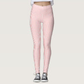 Pink White Gingham-cheque Leggings (Voorkant)