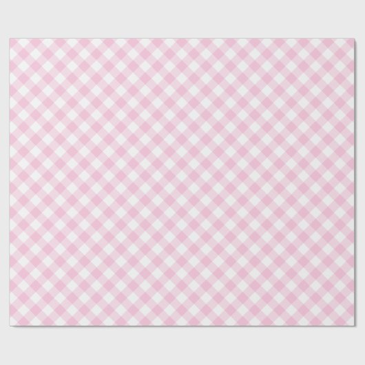 Pink White Gingham Pset Pattern Cadeaupapier (Vlak)