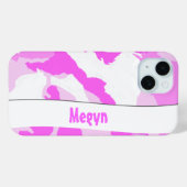 Pink White Girly Camouflage Patroon Aangepast Case-Mate iPhone Case (Achterkant (horizontaal))