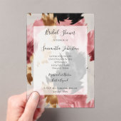 Pink White Gold Black Abstract Bridal Shower Acryl Uitnodigingen (Insitu (Draagbaar))