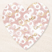 Pink White Gold Love XO Kartonnen Onderzetters (Voorkant)