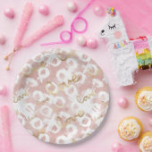 Pink White Gold Love XO Papieren Bordje (Feest)